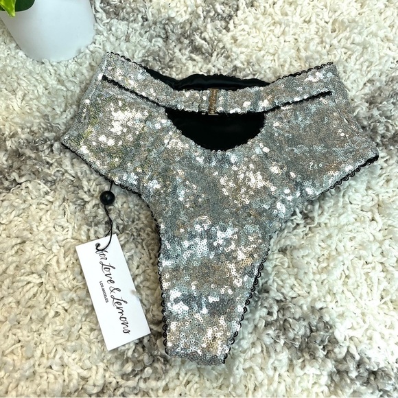 FOR LOVE & LEMONS Silver Sequin High Waisted panty - Picture 10 of 10